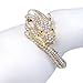 EVER FAITH® Gold-Tone Bold Dragon Bracelet Clear Austrian Crystal