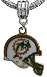Miami Dolphins Helmet Charm Fits Most Large Hole Bead Bracelets