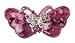 Pink Purple Silver & Swarovski Crystal Butterfly Hair Jewelry Barrette