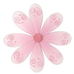 Pink Swirl Daisy Flower Decorations - nylon hanging decor ceiling wall baby nursery girls bedroom room wedding decoration birthday party shower