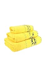 Flor De Algodón Juego De Toallas Asia2 (Amarillo)
