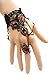 Eternity J. Vintage Vampire Slave Gothic Style Wristband Inlay Rhinestone Bridal Bracelet Ring Set