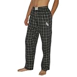 Mens MLB Chicago White Sox Plaid Cotton Thermal Sleepwear / Pajama Pants - Black & White (Size: M)