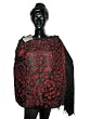 Black Color Wraps and Shawls Stole with Embroidery on Wool From Kashmir 72 X 28 Inches Free Shipping