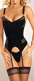  : Escante Women's Stretch Velvet Tuxedo Bustier with Matching G-String