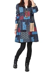 V-neck Cotton/Linen  Shirt  Dress