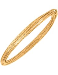 Silver Yellow Plated Polish 0.90mm Multi Strand Textured Slip On Bangle