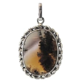 Dendritic Agate and Sterling Silver One of a Kind Pendant by Ian and Valeri Co.