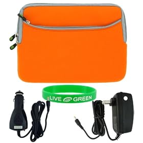 ASUS Eee PC 900 901 8.9-Inch Netbook Sleeve Case - Bundle with 12V Car and Wall Charger