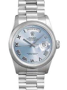 Rolex Day Date Blue Roman Dial President Bracelet Mens Watch 118206BLR