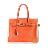 「セレブ注目ブランド!BANANA TAIPEI (バナナタイペイ) エルメスバーキン風パロディプリント トートバッグ【SUNSET ORANGE】」の画像