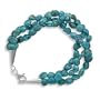 7.5 Triple Strand Multishape and Size Turquoise Nugget Sterling Silver Bracelet