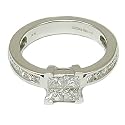Diamond Ring Princess Cut Engagement 18ct Gold 1.00ct