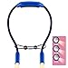 Vekkia Neck Book Light - Rechargeable Hug Reading Lights with 9 Brightness, 3 Color Levels, Flexible Soft Rubber Arms, Hands Free for Bookworms, Crafts & Runner(Blue, Buckle Rope Included)