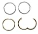 14mm HINGED HOOP EARRINGS in SOLID .925 STERLING SILVER, EASY ON AND OFF STYLE!