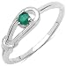 0.10 Carat Genuine Emerald Sterling Silver Ring