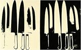 Posters: Andy Warhol - Knives c. 1981-82 (cream and black) Art Print (28 x 36 cm)