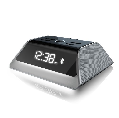 alarm clock dual alarm auto set-The Sharper Image ESI-B130 Fold Bluetooth Alarm Clock Images