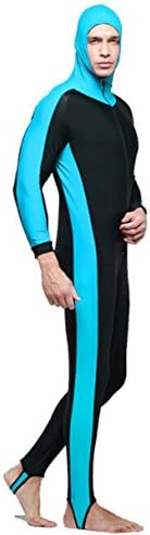 One Piece Hooded Diving Suit Wetsuits Rush Guard Dive Skin Clothes Lake Blue (M)