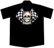 Skull Flags Hot Rod Car Work Shirt, Lucky 13