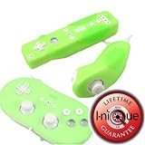 i-nique Colour-Me: 2 x  silicone case for Nintendo Wii Innovative Remote and Nunchuk (LIME GREEN)