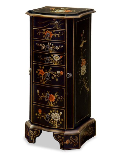 Chinese Jewelry Chest - Gold Lacquer Chinoiserie