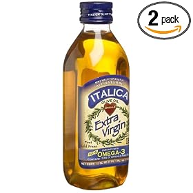 Italica Extra Virgin Olive Oil Enriched with Omega 3, 17-Ounce Bottles (Pack of 2)