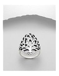 Tree Ring In 92.5 Sterling Silver