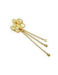 Zandra Rhodes Gold Plated 925 Silver Diamond Brooch