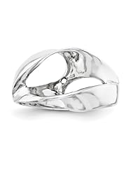 14k White Gold Peg Set Solitaire Ring Semi-Mounting, No Center Stone Included