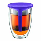 BODUM Tea For One 0.35 Litre/ 12 oz Double Walled Tea Glass and Tea Strainer, Purple 410%2B5QK7rJL. SL160 BODUM Tea For One 0.35 Litre/ 12 oz Double Walled Tea Glass and Tea Strainer, Purple