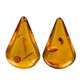 Baltic Cognac Color Amber Calibrated Pair of Gemstones Ready to Set in Silver or Gold Size Around 20x30mm