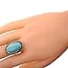 Yazilind Rimous Oval Turquoise Tibetan Silver Striking Simplicity Adjustable Ring