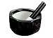 3-1/2-Inch Octaganol Porcelain Mortar and Pestle, Black