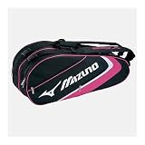 MIZUNO（ミズノ） ラケットスポーツ ラケットバッグ 6本入れ ブラック／ローズピンク
