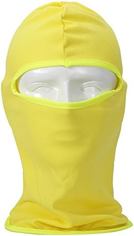 Cycling Lycra Balaclava Breathable Flexible Full Face Mask Neck Thermal Warmer LQL14 Yellow