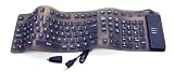 Flexible & moisture resistant PC Keyboard. USB/PS2, Black, 109 keys