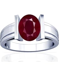 18K White Gold Oval Cut Ruby Solitaire Ring