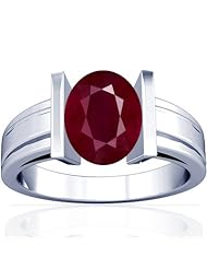 Platinum Oval Cut Ruby Solitaire Ring