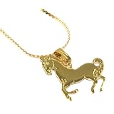 18k Yellow Gold Layered Unicorn Charm Necklace ~ LIFETIME GUARANTEE 