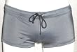 Pewter Drawstring Square-Cut Boy-Short with Seamless Front