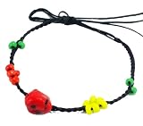 Handmade Ankle bracelet LOVELY!!! wax cord-turquoise-bead multi color/ L.30 cm. Chiang Mai in Thailand**FREE SHIPPING**