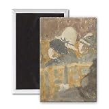 Girls in a Church (gouache & w/c on paper) .. - 3x2 inch Fridge Magnet - large magnetic button - Magnet
