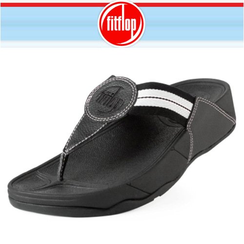 FitFlop WalkStar Leather Sandal Black 8
