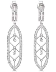 14K White Gold Diamond Dashing Diamonds Earrings