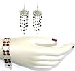 Jewelry Set - Sterling Silver Bracelet Earring and Garnet Gemstones Jewelry 29 Grams (brclts025)