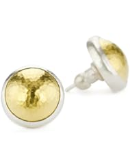 GURHAN "Amulet" Silver with High Karat Gold Accents Button Earrings