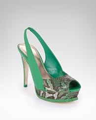 Zahara Snake Print Leather Slingback Sandal
