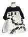 Baby : Girl's Chirstmas Dress w/ Flutter Sleeves (10, Black / Ivory)