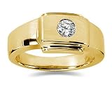 0.35 CTW Men's Diamond Ring in 18K Yellow Gold